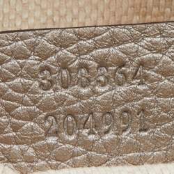 Pre Owned Gucci Metallic Gold Leather Small Soho Disco Crossbody Bag