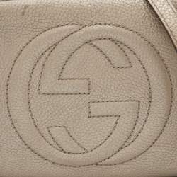 Pre Owned Gucci Metallic Gold Leather Small Soho Disco Crossbody Bag