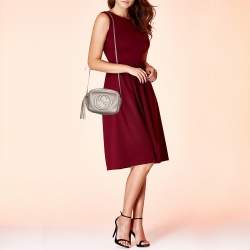 Pre Owned Gucci Metallic Gold Leather Small Soho Disco Crossbody Bag