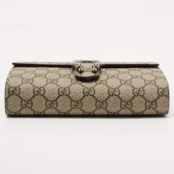 Gucci Beige GG Supreme Canvas and Leather Dionysus Wallet On Chain