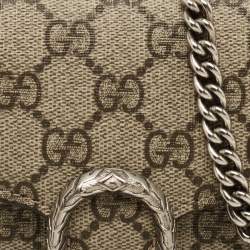 Gucci Beige GG Supreme Canvas and Leather Dionysus Wallet On Chain