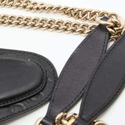 Pre Owned Gucci Black Guccissima Leather Medium Emily Chain Shoulder Bag
