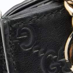 Pre Owned Gucci Black Guccissima Leather Medium Emily Chain Shoulder Bag