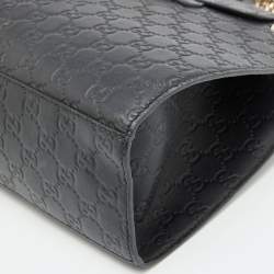 Pre Owned Gucci Black Guccissima Leather Medium Emily Chain Shoulder Bag