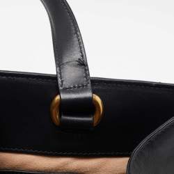 Pre Owned Gucci Black  Matelassé Leather Medium GG Marmont Tote