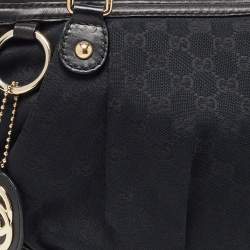 Pre Owned Gucci Black GG Canvas and Leather Sukey Tote
