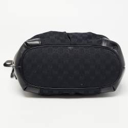 Pre Owned Gucci Black GG Canvas and Leather Sukey Tote