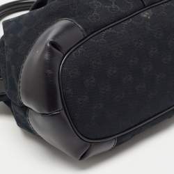 Pre Owned Gucci Black GG Canvas and Leather Sukey Tote