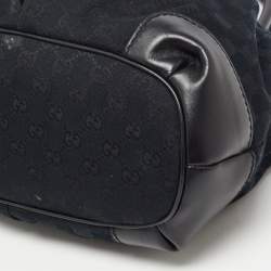 Pre Owned Gucci Black GG Canvas and Leather Sukey Tote
