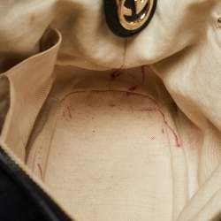 Pre Owned Gucci Black GG Canvas and Leather Sukey Tote