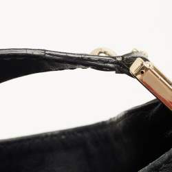 Pre Owned Gucci Black Guccissima Leather Medium New Ladies Web Hobo