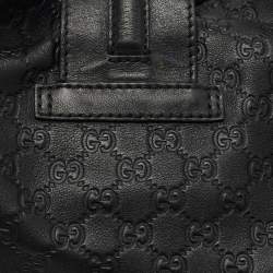 Pre Owned Gucci Black Guccissima Leather Medium New Ladies Web Hobo