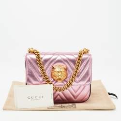 Gucci Metallic Pink Matelasse Leather Broadway Shoulder Bag