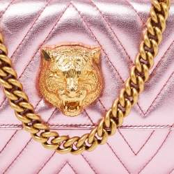 Gucci Metallic Pink Matelasse Leather Broadway Shoulder Bag