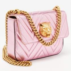 Gucci Metallic Pink Matelasse Leather Broadway Shoulder Bag