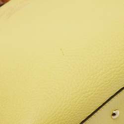 Pre Owned Gucci Yellow Leather Mini Bamboo Tote