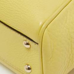 Pre Owned Gucci Yellow Leather Mini Bamboo Tote