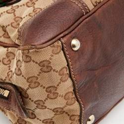 Pre Owned Gucci Beige/Brown GG Canvas and Leather Princy Boston Bag