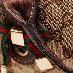 Pre Owned Gucci Beige/Brown GG Canvas and Leather Princy Boston Bag