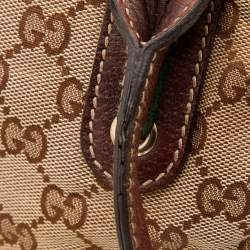 Pre Owned Gucci Beige/Brown GG Canvas and Leather Princy Boston Bag
