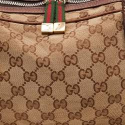 Pre Owned Gucci Beige/Brown GG Canvas and Leather Princy Boston Bag