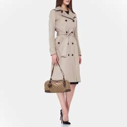 Pre Owned Gucci Beige/Brown GG Canvas and Leather Princy Boston Bag