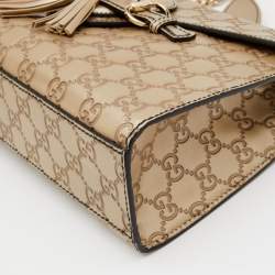 Gucci Metallic Gold Guccissima Leather Emily Chain Shoulder Bag