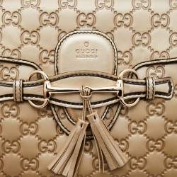 Gucci Metallic Gold Guccissima Leather Emily Chain Shoulder Bag
