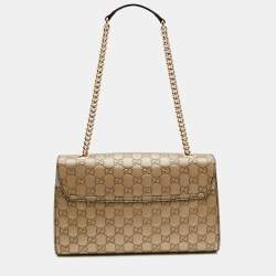 Gucci Metallic Gold Guccissima Leather Emily Chain Shoulder Bag