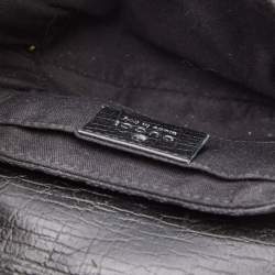 Pre Owned Gucci Black GG Canvas and Leather Horsebit Chain Shoulder Bag