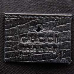 Pre Owned Gucci Black GG Canvas and Leather Horsebit Chain Shoulder Bag