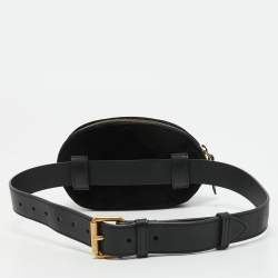 Pre Owned Gucci Black Matelassé Velvet GG Marmont Belt Bag
