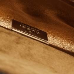 Pre Owned Gucci Gold Patent Leather Romy Clutch