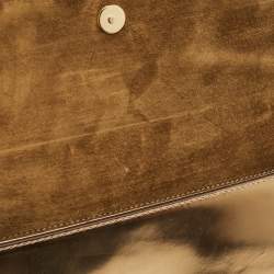 Pre Owned Gucci Gold Patent Leather Romy Clutch