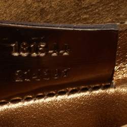 Pre Owned Gucci Gold Patent Leather Romy Clutch