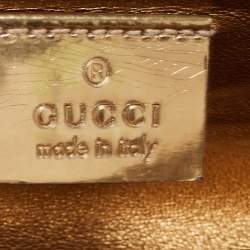 Pre Owned Gucci Gold Patent Leather Romy Clutch