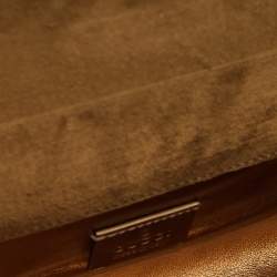 Pre Owned Gucci Gold Patent Leather Romy Clutch