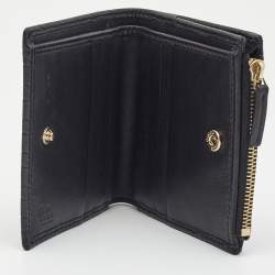 Gucci Black Guccissima Leather Zip Card Case