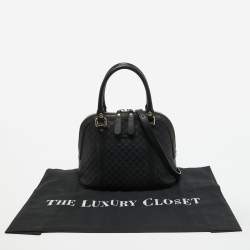 Pre Owned Gucci Black Microguccissima Leather Mini Dome Bag