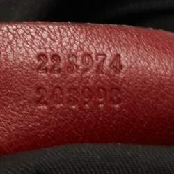 Pre Owned Gucci Red/Beige Diamante Canvas and Leather Medium Sukey Boston Bag