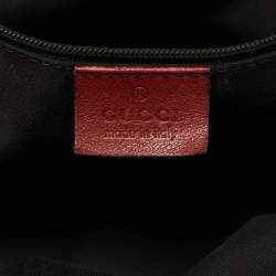 Pre Owned Gucci Red/Beige Diamante Canvas and Leather Medium Sukey Boston Bag