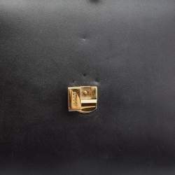 Pre Owned Gucci Black Leather Medium Sylvie Top Handle Bag