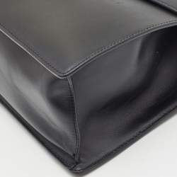 Pre Owned Gucci Black Leather Medium Sylvie Top Handle Bag