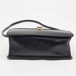 Pre Owned Gucci Black Leather Medium Sylvie Top Handle Bag