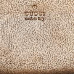 Gucci Metallic Leather Bamboo Tassel Zip Around Wallet