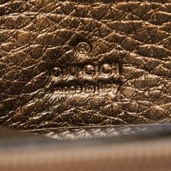 Gucci Metallic Leather Bamboo Tassel Zip Around Wallet