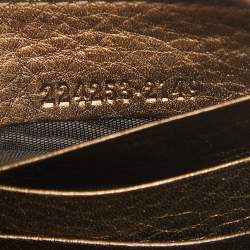 Gucci Metallic Leather Bamboo Tassel Zip Around Wallet
