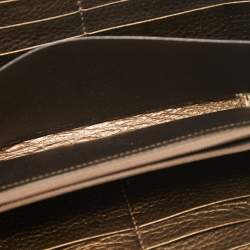 Gucci Metallic Leather Bamboo Tassel Zip Around Wallet