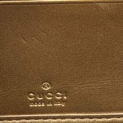Gucci Gold Microguccissima Patent Leather Zip Around Wallet