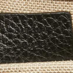 Pre Owned Gucci Black Leather Dollar Interlocking G Crossbody Bag